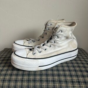 Converse‎ Chuck Taylor Platform High Top Canvas Sneakers Cream Womens Size 8